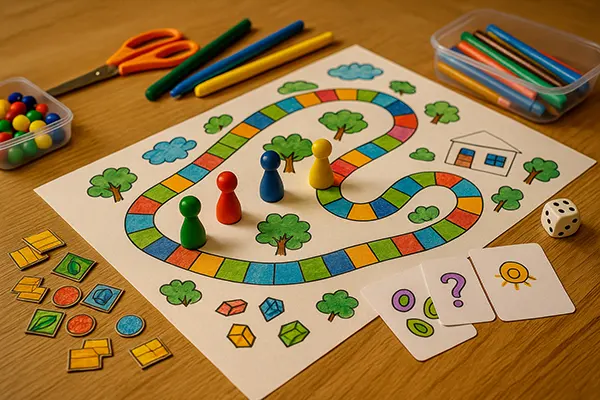 Pions et cartes faits main