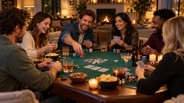 Poker table with friends